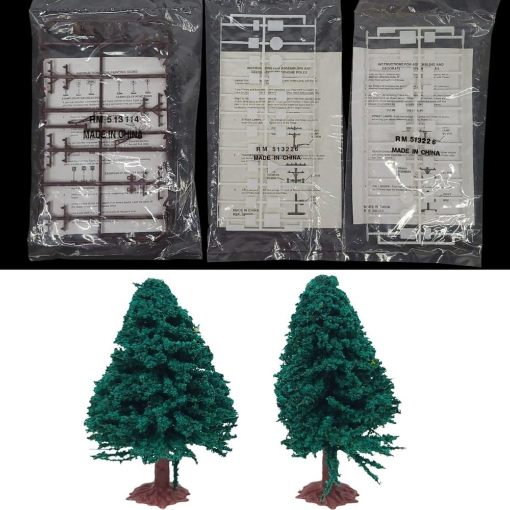 LIfe Like Trains Accessories Telephone Poles Railroad Road Signs Trees Lot